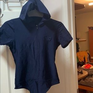 Black DKNY grate condition athletic bodysuite